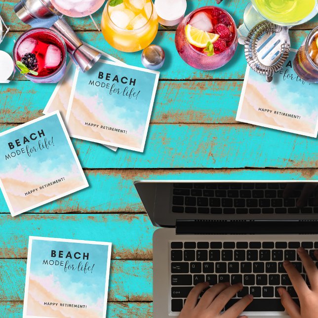 Serviette En Papier Mode plage pour la vie | Retraite | Personnaliser (Créateur téléchargé)