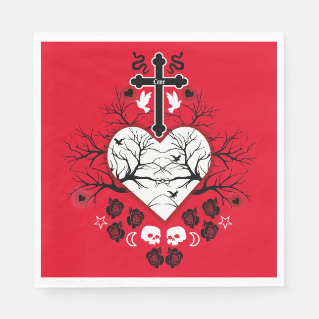 Serviette En Papier Mode Post Punk Gothique (Devant)