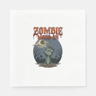 Serviette En Papier Mode Zombie Halloween Main Lune Cimetière_1