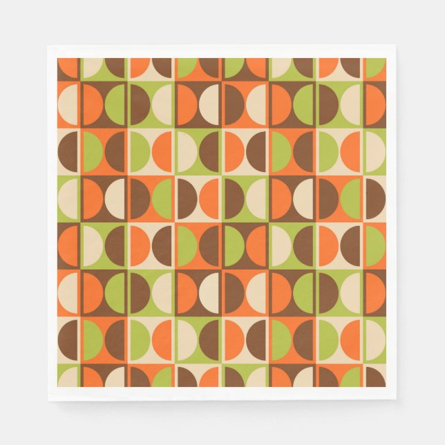Serviette En Papier Modèle abstrait géométrique moderne du milieu du s (Devant)