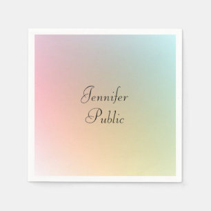 Serviette En Papier Modèle coloré élégant moderne Nom manuscrit