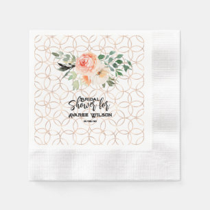 Serviette En Papier Modèle d'anneau de mariage en or avec des roses or