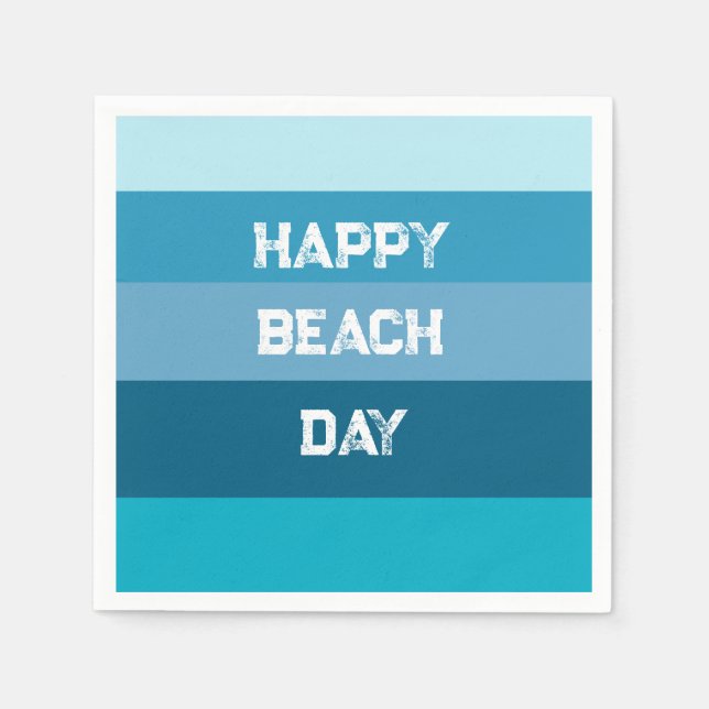 Serviette En Papier Modèle d'anniversaire de Blue Stripes (Devant)