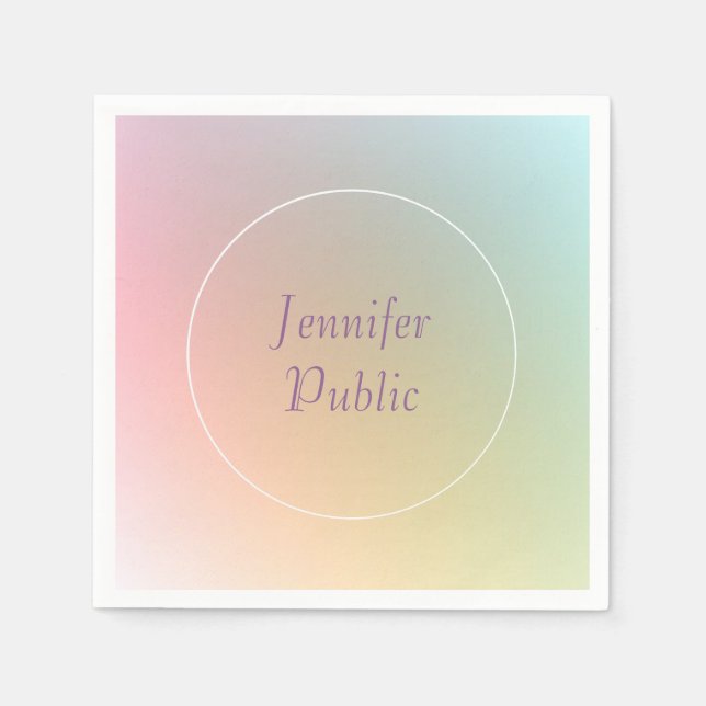 Serviette En Papier Modèle de calligraphie couleur élégant (Devant)