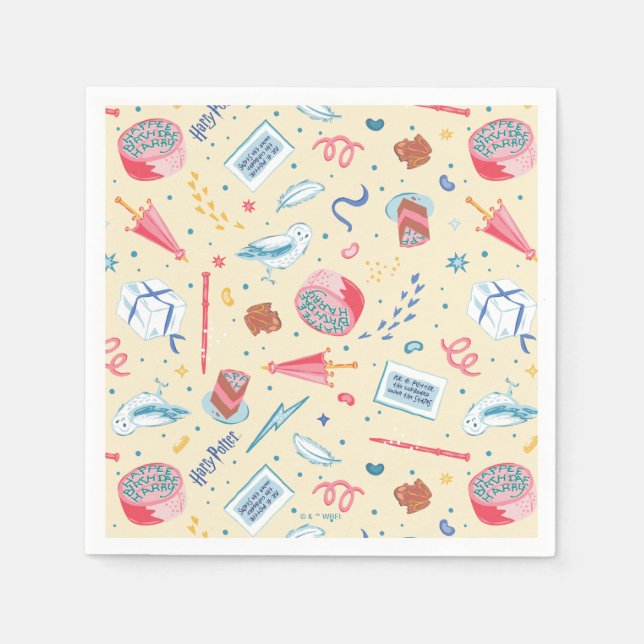 Serviette En Papier Modèle de célébration d'anniversaire HARRY POTTER™ (Devant)