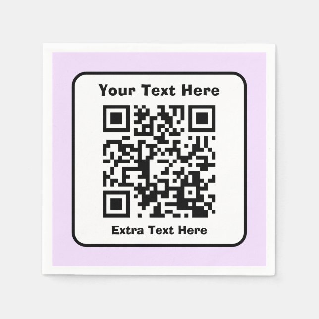 Serviette En Papier Modèle de code QR scannable avec texte modifiable (Devant)