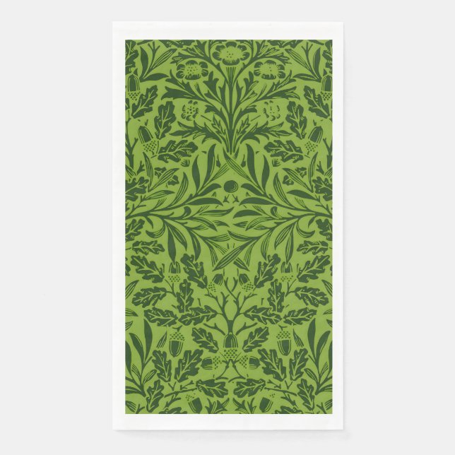 Serviette En Papier Modèle de feuille de chêne vert sans couture de Wi (Devant)