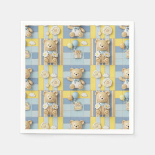 Serviette En Papier Modèle de jardin de marguerites Ourson (7)