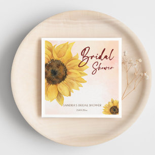 Serviette En Papier Modèle de mariage estival automnal tournesol