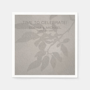 Serviette En Papier Modèle de mariage personnalisé Feuilles douces et 