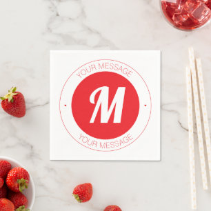 Serviette En Papier Modèle de monogramme personnalisable et de texte c