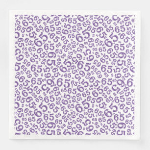 Serviette En Papier Modèle de nombre aléatoire de l'âge 65 violet/blan