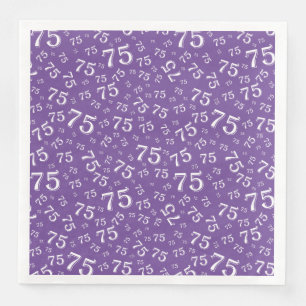 Serviette En Papier Modèle de nombres aléatoires 75e âge violet/blanc