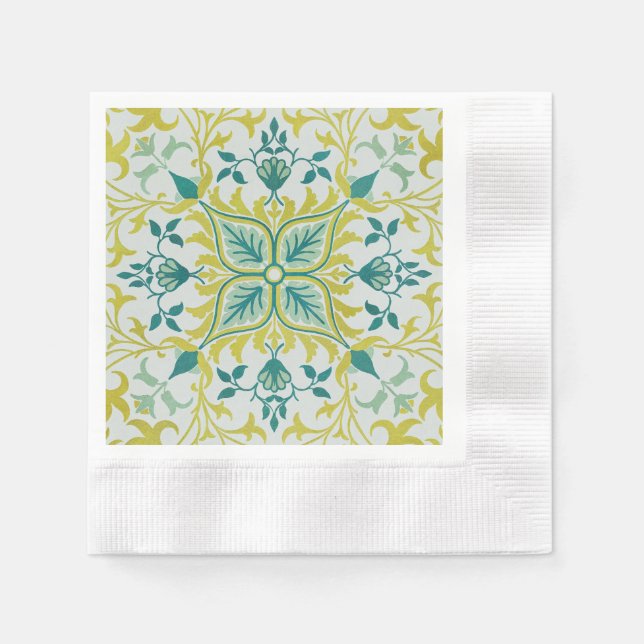 Serviette En Papier Modèle de plafond vert citron sans couture de Will (Devant)