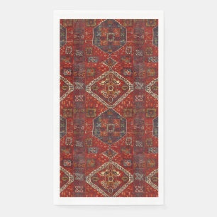 Serviette En Papier Modèle de tapis Oriental en rouge foncé no5