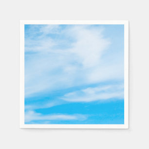 Serviette En Papier Modèle Élégant Moderne Ciel Bleu Nuages Blancs