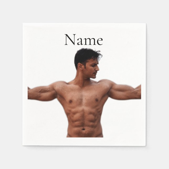 Serviette En Papier Modèle Fitness Homme Thunder_Cove (Devant)