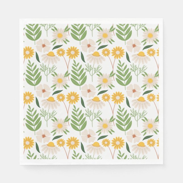 Serviette En Papier Modèle floral (Devant)