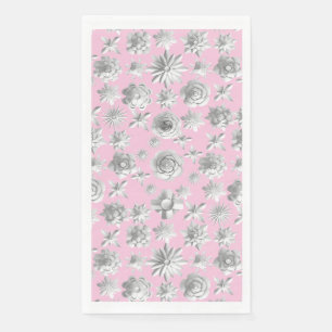 Serviette En Papier Modèle floral 3D 01.wx4.Lpink BG