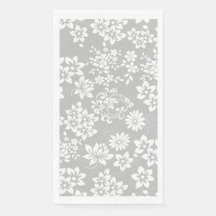 Serviette En Papier Modèle floral.b L Gris BG