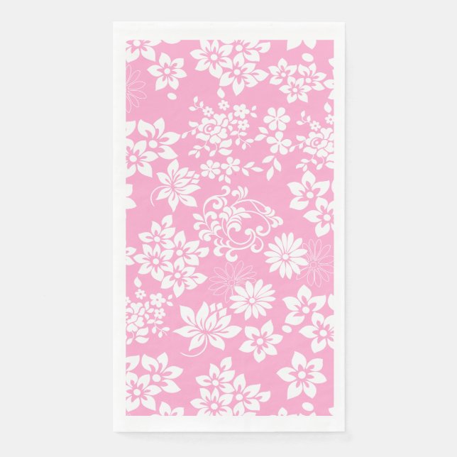Serviette En Papier Modèle floral.b L Pink BG (Devant)