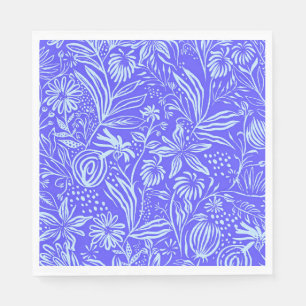 Serviette En Papier Modèle floral bleu-Lilac clair