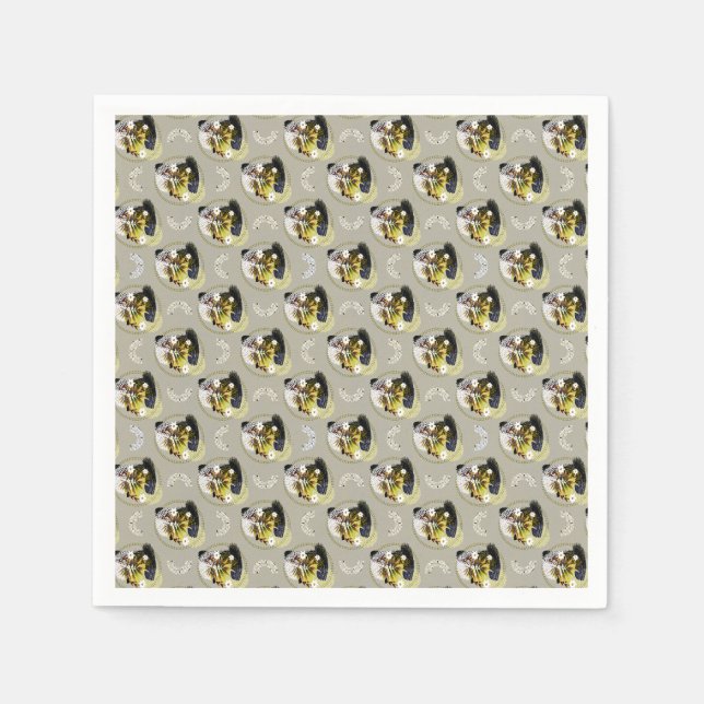 Serviette En Papier Modèle floral d'art moderne - Vibrant et harmonieu (Devant)