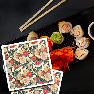 Serviette En Papier Modèle floral japonais Ukiyo-E Art