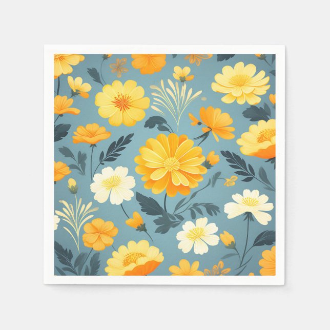 Serviette En Papier Modèle floral Marigold (Devant)