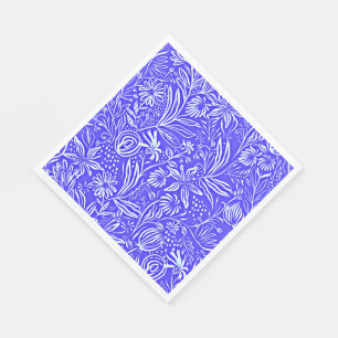 Serviette En Papier Modèle Floral Préféré, Bleu Périvent,