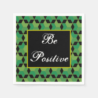 Serviette En Papier modèle géométrique personnalisé vert et noir
