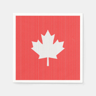Serviette En Papier Modèle Knit Maple Leaf Tricot Motif