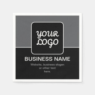 Serviette En Papier Modèle moderne pour votre logo Noir Gris & Blanc