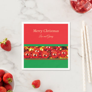 Serviette En Papier Modèle, Noël rouge et vert, Ajouter du texte,