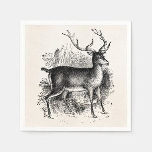 Serviette En Papier Modèle personnalisé par mâle vintage de cerfs