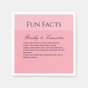 Serviette En Papier Modèle rose vif Mariage Fun Facts Napkin