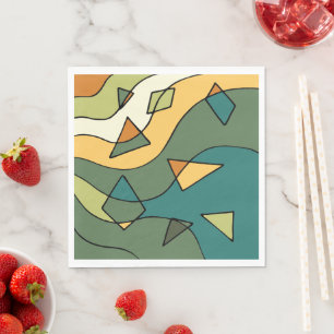 Serviette En Papier Modèle vintage abstrait dessiné à la main