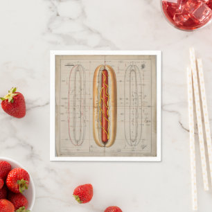 Serviette En Papier Modèle Vintage Hot Dog