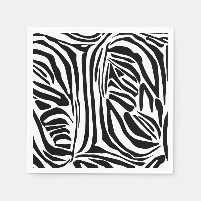 Serviette En Papier Modèle Zèbre (Devant)
