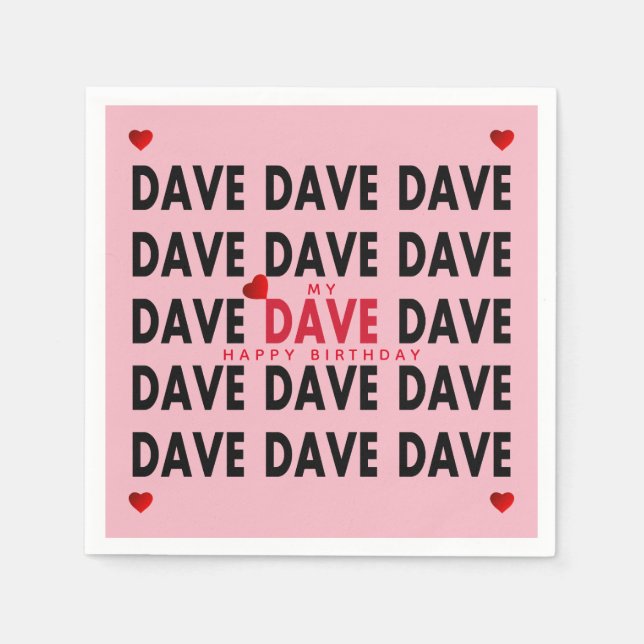 Serviette En Papier Modèles de texte Dave Plus (Devant)
