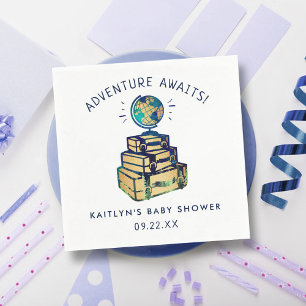Serviette En Papier Modern Adventure Travel Baby shower