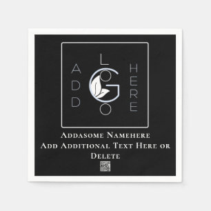 Serviette En Papier Modern Black Ajouter Votre Logo Business Marketing