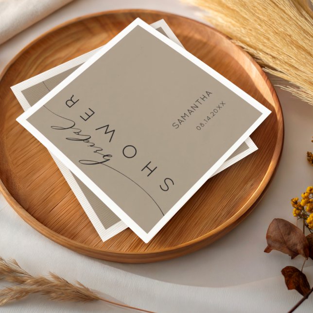 Serviette En Papier Modern Coffee Beige Bridal Shower (Créateur téléchargé)