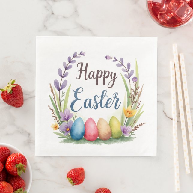 Serviette En Papier Modern Easter Eggs Beautiful Collection (En situation)