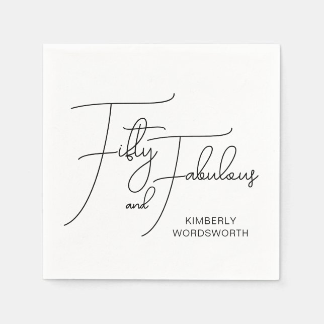 Serviette En Papier Modern Fifty and Fabulous 50th Birthday Party (Devant)
