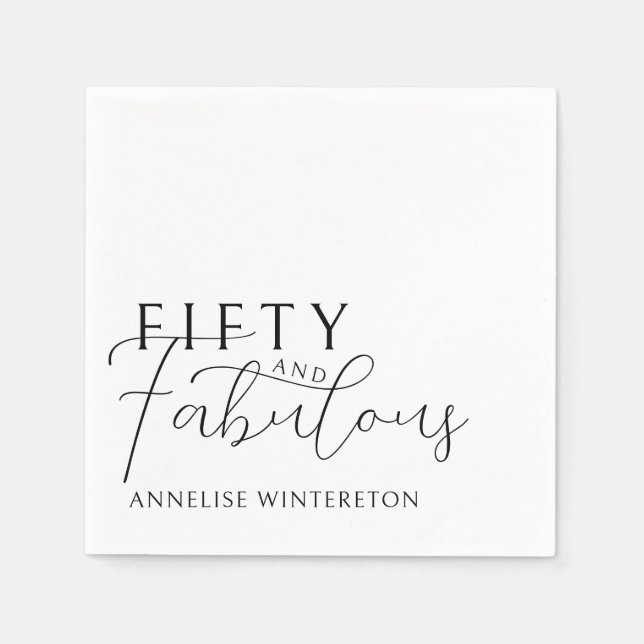 Serviette En Papier Modern Fifty and Fabulous 50th Birthday Party (Devant)