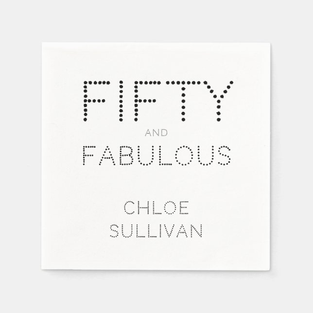 Serviette En Papier Modern Fifty and Fabulous Bold 50th Birthday Party (Devant)