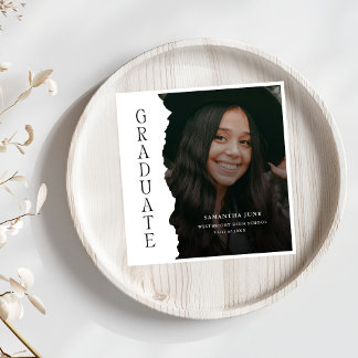 Serviette En Papier Modern Graduate Photo Magazine Graduation Sign