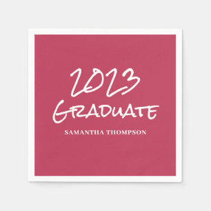 Serviette En Papier Modern Pink 2023 Nom de la graduation