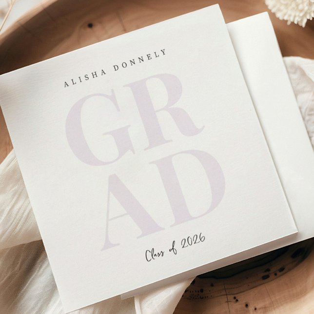 Serviette En Papier Modern Purple Graduation Napkin  (Créateur téléchargé)